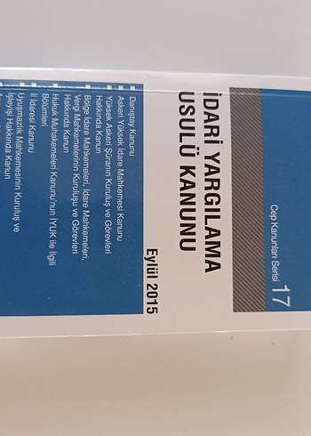 İdari Yargilama Usulu Kanunu Cap Kanunlar Serisi 17