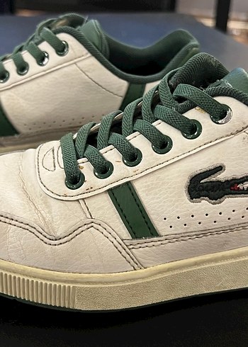 Lacoste Beyaz Haki Deri Sneaker Cocuk