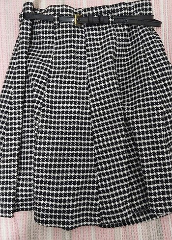 kemerli Ekose Mini Etek - Görsel 2