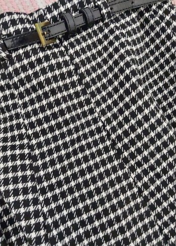 kemerli Ekose Mini Etek - Görsel 4