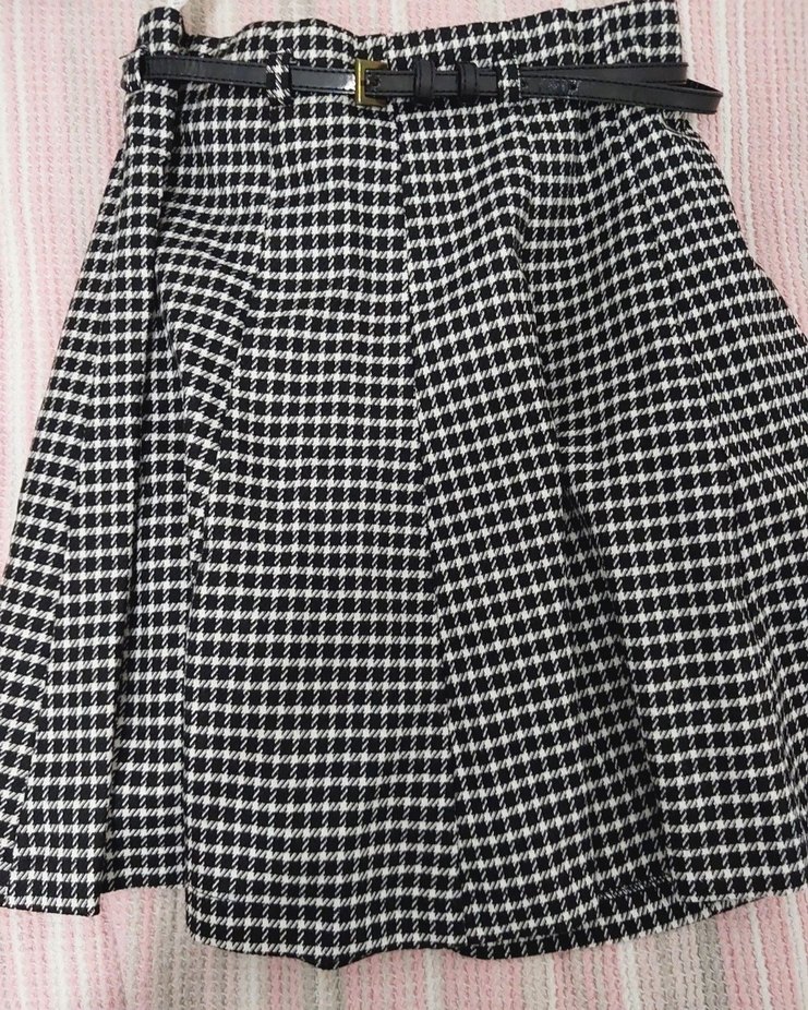 kemerli Ekose Mini Etek - Görsel 2