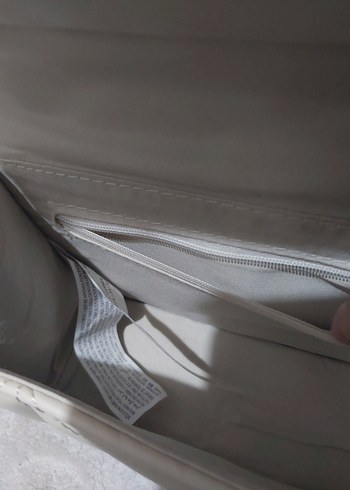 Klasik Modern krem Deri Kadın Çanta - Görsel 6