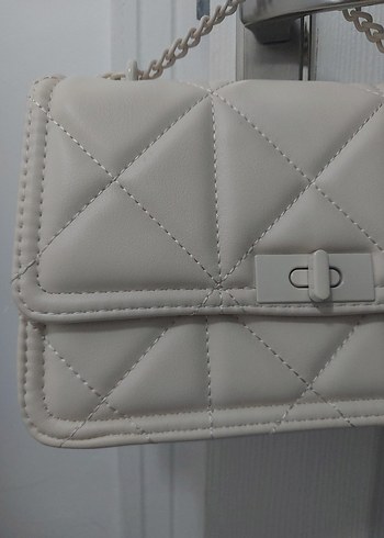 Klasik Modern krem Deri Kadın Çanta - Görsel 2