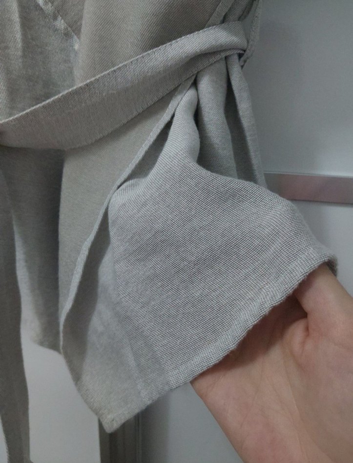 Gri Keten Midi Ceket - Görsel 3