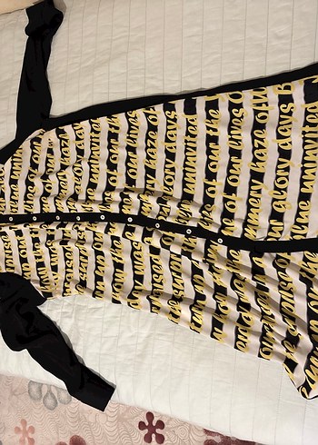 Piliseli Siyah Baskılı Hamile Gömleği - Görsel 3