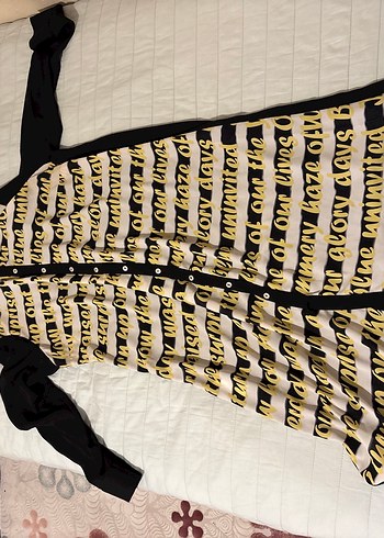 Piliseli Siyah Baskılı Hamile Gömleği - Görsel 4