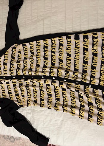 Piliseli Siyah Baskılı Hamile Gömleği - Görsel 2