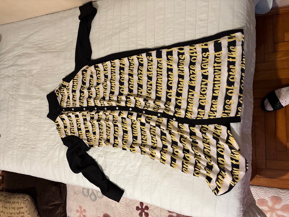 Piliseli Siyah Baskılı Hamile Gömleği - Görsel 4