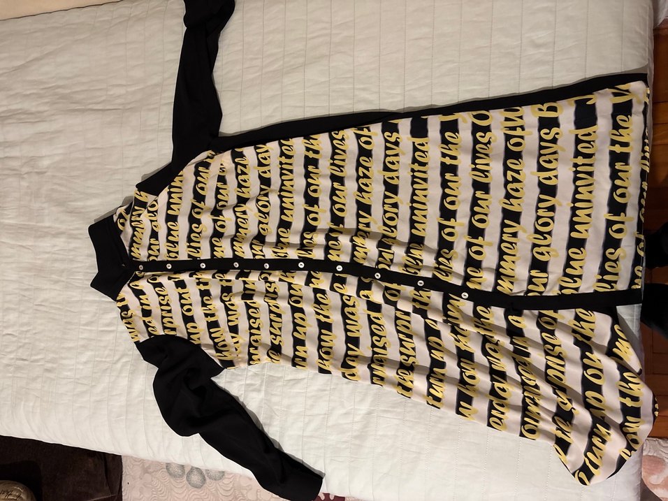 Piliseli Siyah Baskılı Hamile Gömleği - Görsel 2