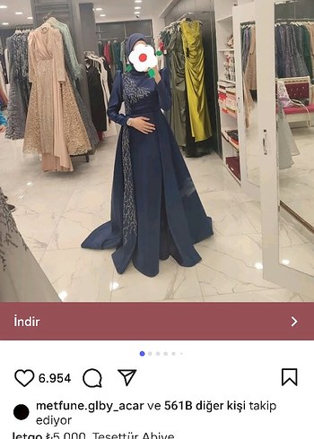 Uzun Kollu Drapeli Lacivert Abiye Elbise