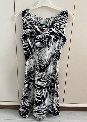 American Vintage Zebra Desenli Mini Sırt Dekolteli Elbise