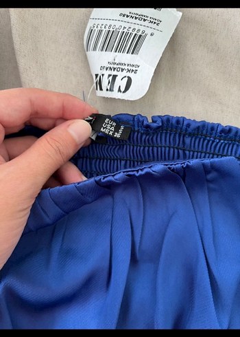 American Vintage Düğmeli, Straplez, Mini Mavi Kadın Bluz