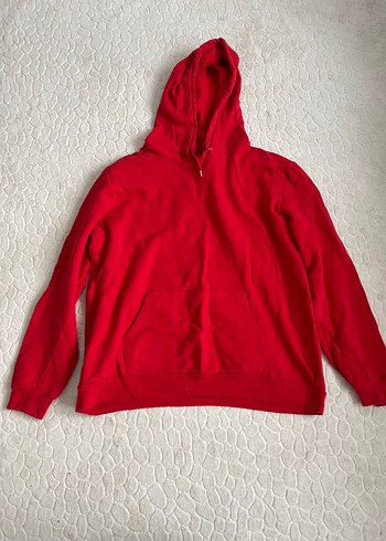 Kırmızı Kapüşonlu Kadın Sweatshirt