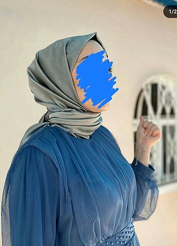 Tüllü Tesettür Elbise