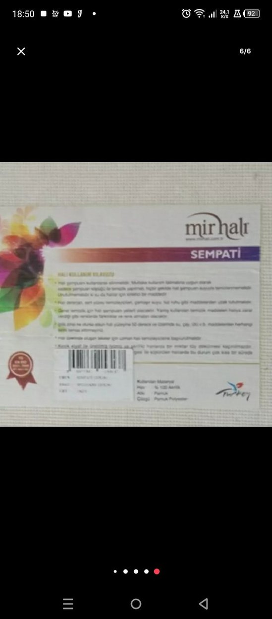 İşlemeli Beyaz Konvansiyonel Halı - Görsel 2