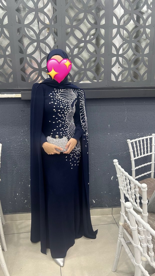 Siyah Payetli Uzun Kol Elbise - Görsel 2