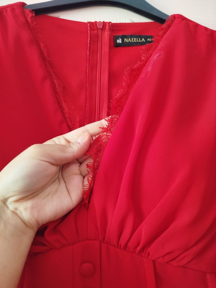 kırmızı abiye elbise - Görsel 2