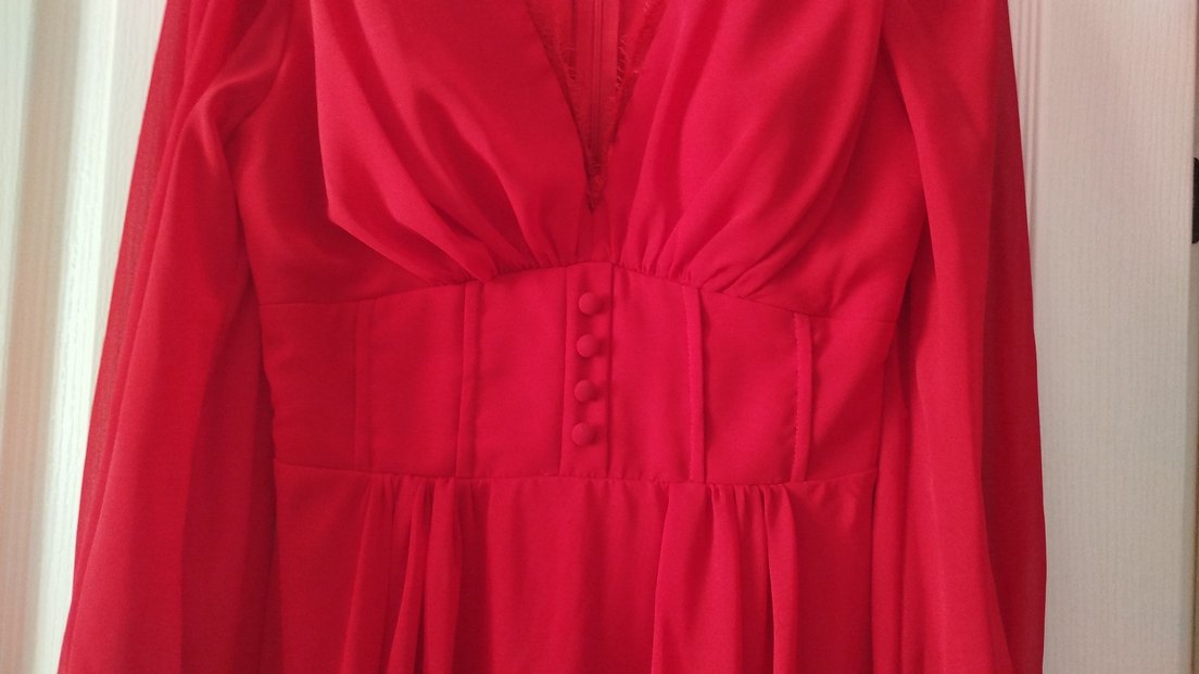 kırmızı abiye elbise - Görsel 4