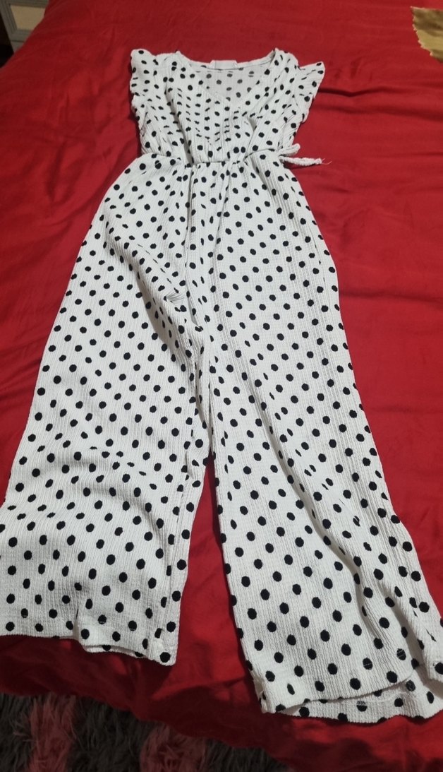 Puantiye Desenli Uzun kiz cocuk zara Tulum - Görsel 3