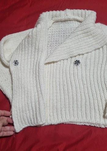 Kız Çocuk Beyaz Örgü Hırka - Görsel 3