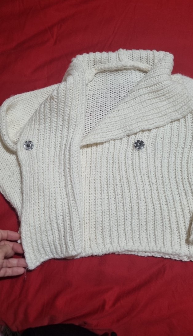 Kız Çocuk Beyaz Örgü Hırka - Görsel 3