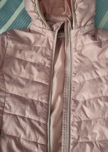 Kız Çocuk Pudra Pembe Kapüşonlu Kışlık Mont h m - Görsel 5