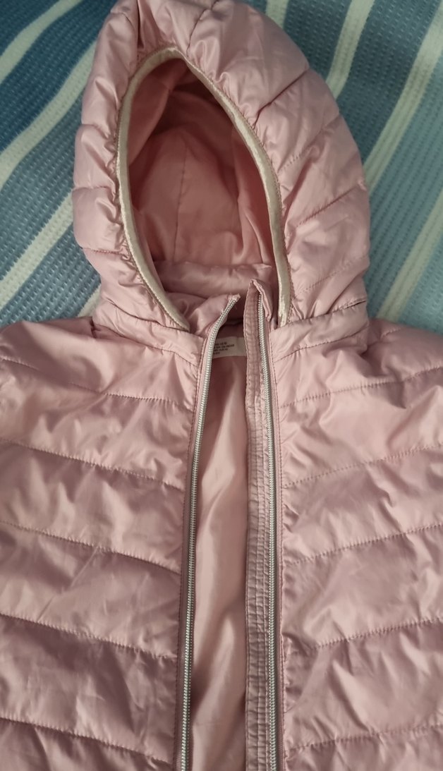 Kız Çocuk Pudra Pembe Kapüşonlu Kışlık Mont h m - Görsel 2