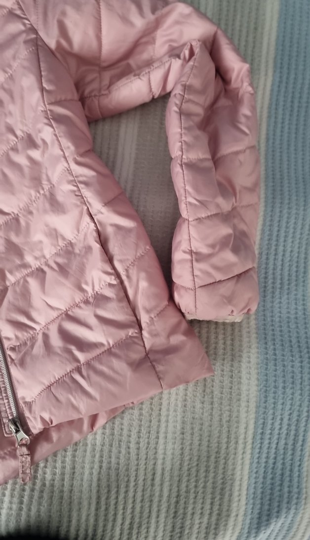 Kız Çocuk Pudra Pembe Kapüşonlu Kışlık Mont h m - Görsel 4