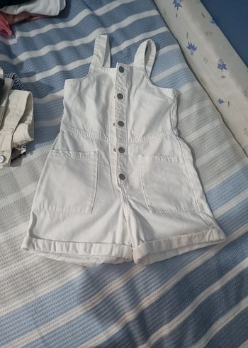 Kız Çocuk Beyaz Düğmeli Kolsuz Tulum zara