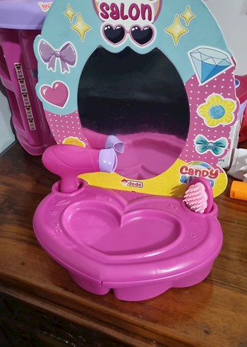 Renkli Pembe Çocuk Makyaj Masası - Görsel 3