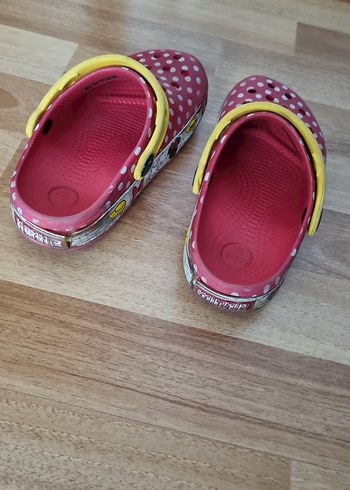 28 Beden crocs Renkli Desenli Kız Terliği Sarı Tokalı