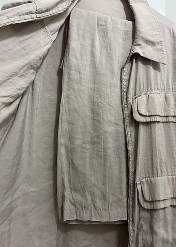 Kadın Bej Keten Düğmeli Midi Ceket pantolon takımı - Görsel 2