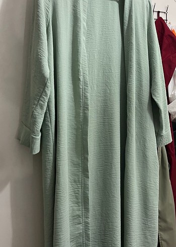Uzun Kesim Bohem Yeşil Kadın hırka - Görsel 2