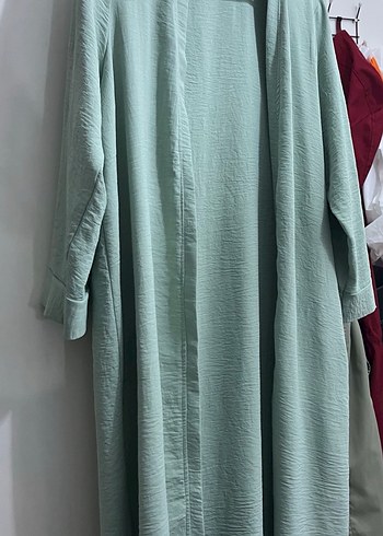 Uzun Kesim Bohem Yeşil Kadın hırka - Görsel 3