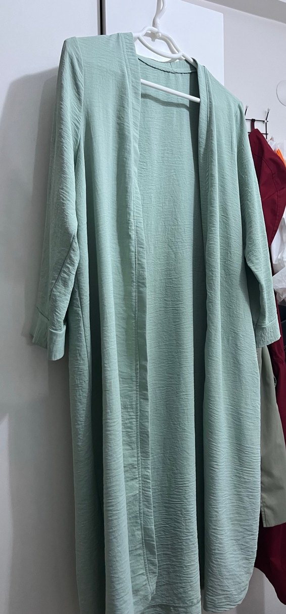 Uzun Kesim Bohem Yeşil Kadın hırka - Görsel 3