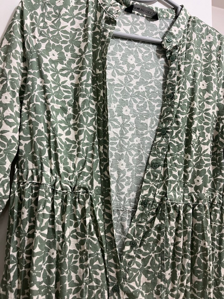 Yeşil Desenli Uzun Bohem Elbise - Görsel 3