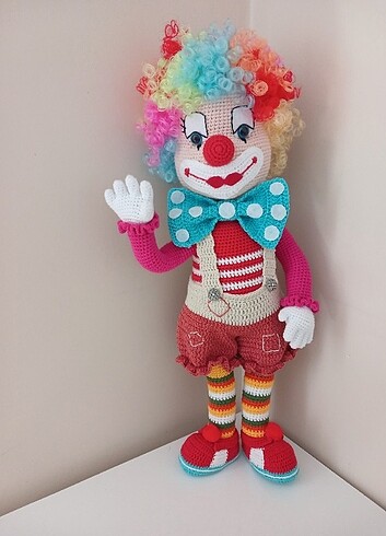  Amigurumi sevimli palyaco 60 cm
