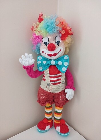  Beden Amigurumi sevimli palyaco 60 cm