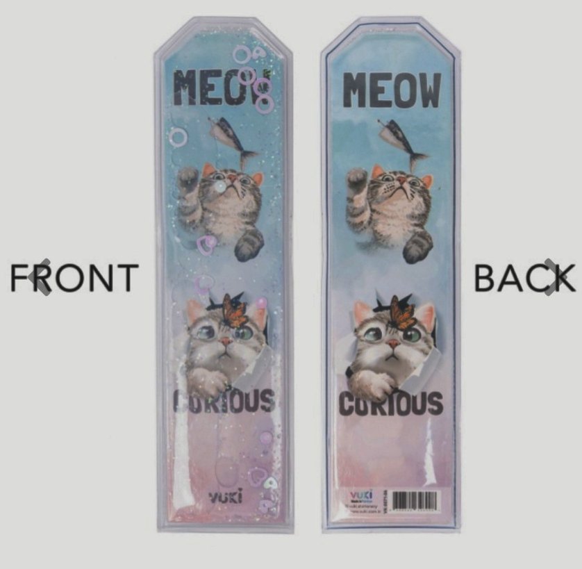 kedi desenli simli-sulu şeffaf dosya(çanta)+kitap ayracı - Görsel 3