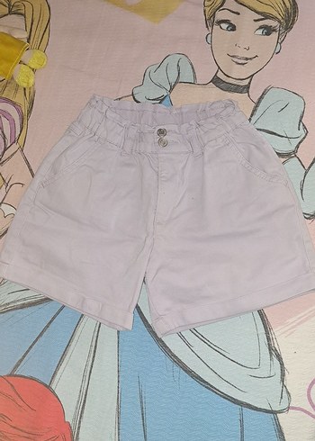 Yüksek Bel Düğmeli Bej Şort 8-9 yaş - Görsel 2