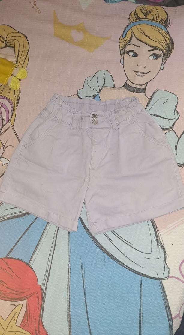 Yüksek Bel Düğmeli Bej Şort 8-9 yaş - Görsel 2