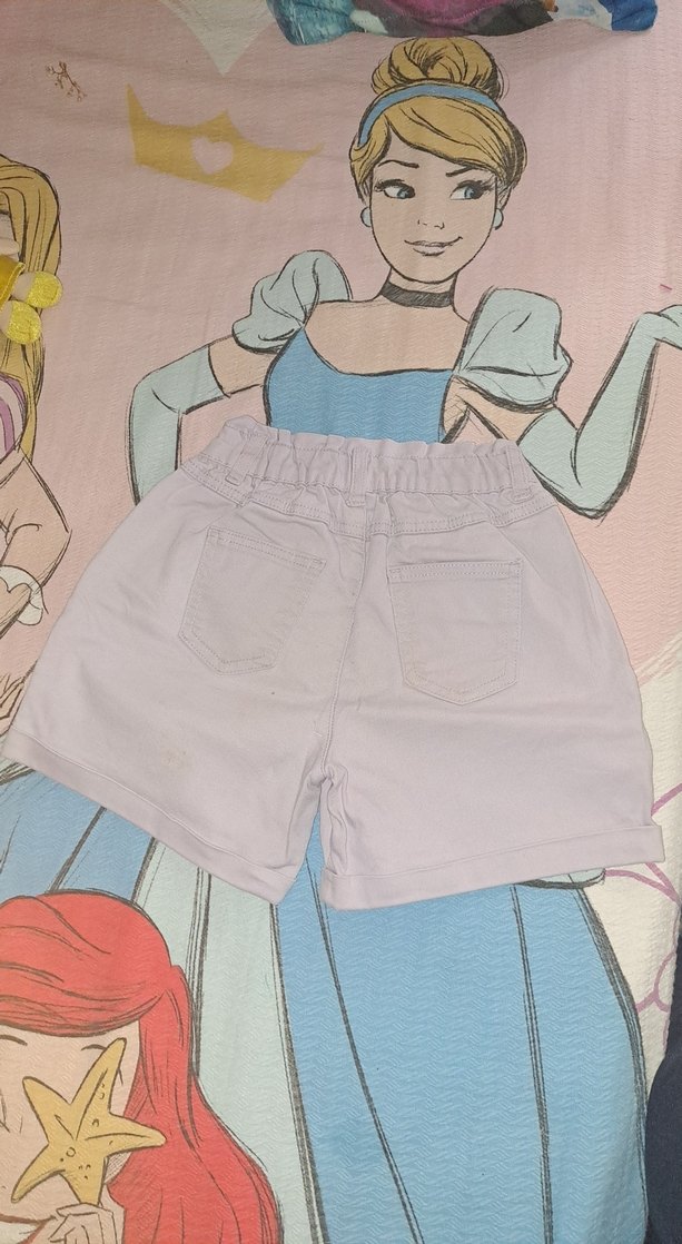 Yüksek Bel Düğmeli Bej Şort 8-9 yaş - Görsel 3