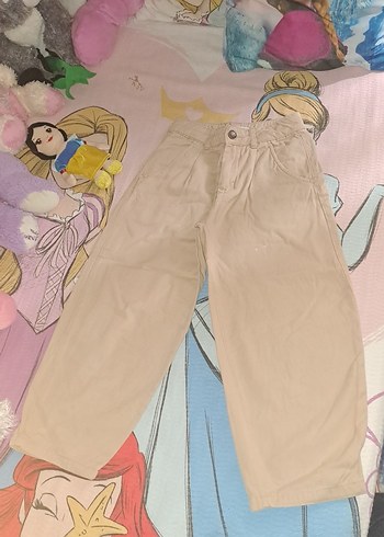 Bej Düğmeli çocuk Pamuk Pantolon 8-9yaş - Görsel 3