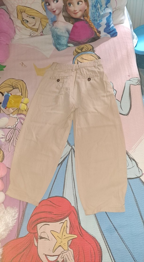 Bej Düğmeli çocuk Pamuk Pantolon 8-9yaş - Görsel 4