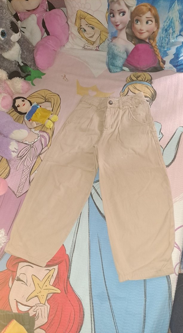 Bej Düğmeli çocuk Pamuk Pantolon 8-9yaş - Görsel 3