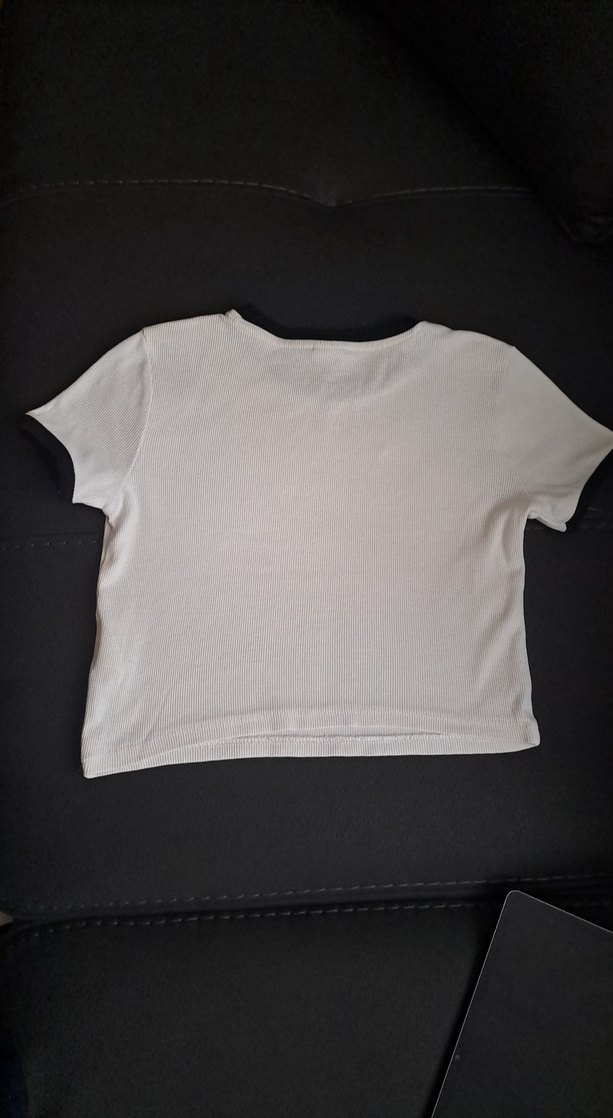 Beyaz Kısa Kollu Baskılı Crop Tişört 10_11 yaş - Görsel 3