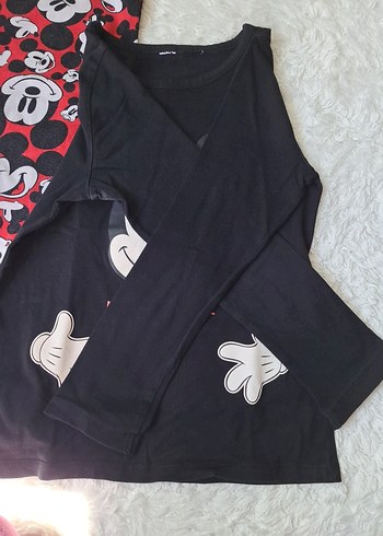 kız &Erkek Mickey Mouse Baskılı Pamuklu Pijama Takımı 7 &8 yaş - Görsel 3