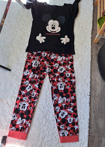 kız &Erkek Mickey Mouse Baskılı Pamuklu Pijama Takımı 7 &8 yaş - Görsel 5