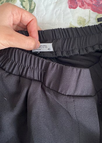 40 Beden siyah Renk Siyah Piliseli Kadın Kumaş Pantolon