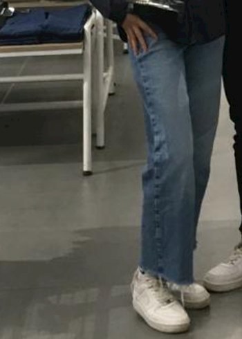 Düğmeli Mavi Bohem Midi Kot Pantolon - Görsel 5